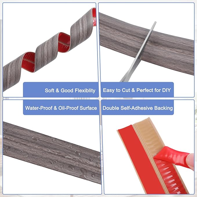 Wall Corner Protector Moulding Trim Peel and Stick Wall Corner Guards Trim Flexible Self Adhesive Edge Protector Moulding, 2.4 in x40 Ft, Brown Walnut Wood