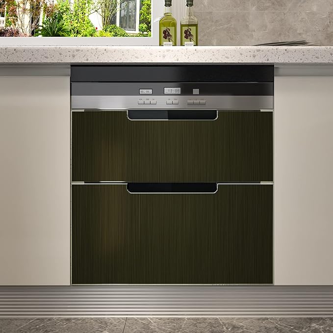CRE8TIVE Bronze Black Brushed Stainless Steel Contact Paper 24"x354" Heat Resistant Metallic Wallpaper Peel and Stick Oil Proof Rust Resistant Self Adhesive Roll for Kitchen Appliances Stove Cabinets