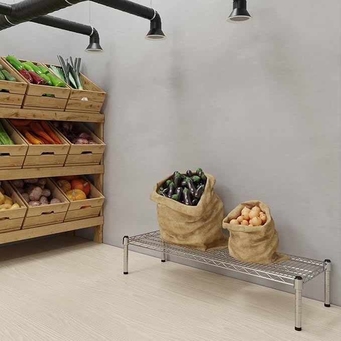 14''W x 42''L x 8''H Chrome Plated Wire Dunnage Rack | Off The Floor Storage