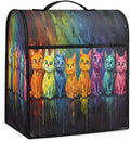 Kitchen Aid Mixer Cover Cat Color Oil Painting Stand Mixer Cover Compatible with 6-8 Quarts Stand Mixers, Dust Covers with Zipper Pocket Foldable Washable Kitchen Aid Organizer Bag