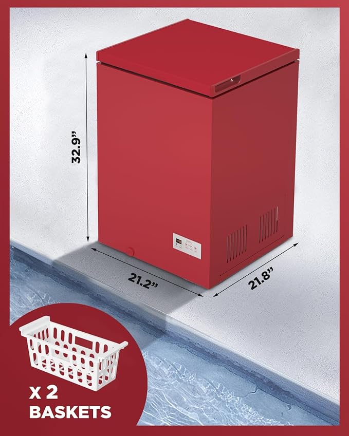 Northair Low temperature Chest Freezer - 3.5 Cu Ft with 2 Removable Baskets - Reach In Freezer Chest - 14℉ to -40℉