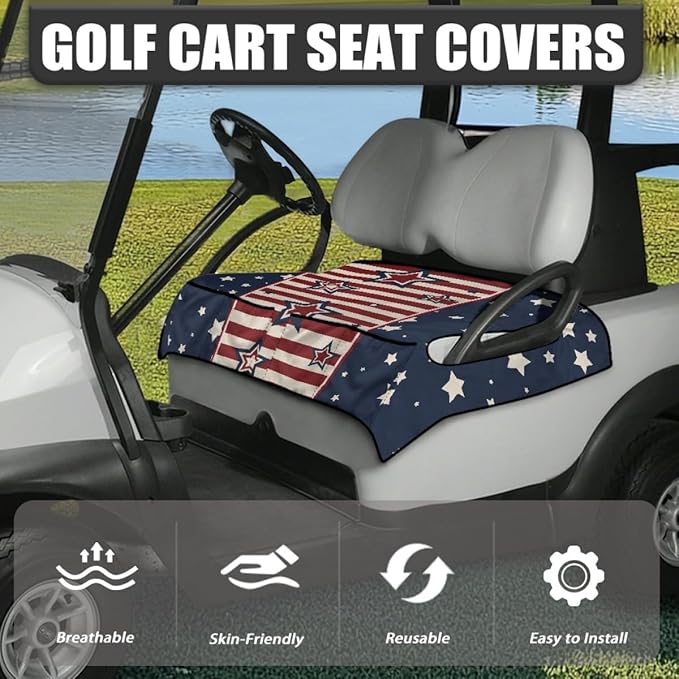 Golf Cart Seat Cushion Cover Designed to Protect Seats from Sweat and Dirt, Featuring Waterproof Construction and Soft Fabric