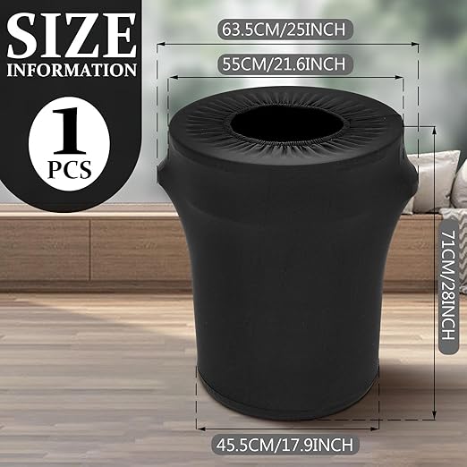 Tanlade 32 Gallon Stretch Trash Can Cover Outdoor Spandex Waste Container, Black, 1 Pc
