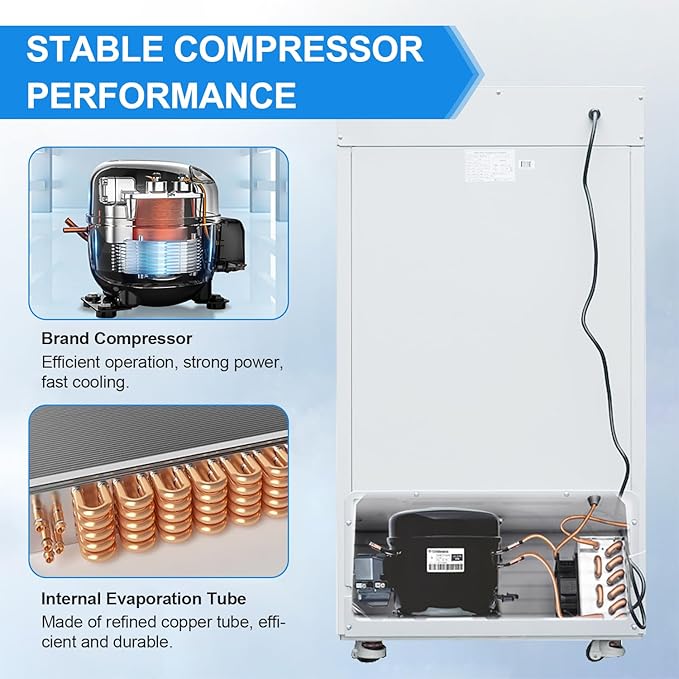 Ultra-Low Temperature Freezer, 58L Capacity -40C to -86C Laboratory Freezer Large-Capacity ULT Refrigerator for Sample Storage with Temperature Alarm Function
