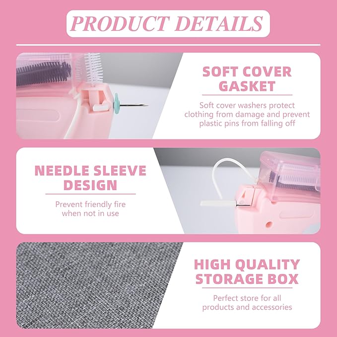 Clothing Label Gun with Box,Standard Retail Price Tag Labeling Gun Kit,Having 6 Needles, 2000 Micro Fasteners, Scissors and Soft Cover,Suitable for Store,Warehouse,Consignment,Yard Sale,etc.(Pink)