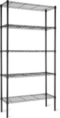 Amazon Basics 5-Shelf Steel Wire Rack Storage, 36" L x 14" W x 72" H, Black | Heavy Duty, Adjustable, for Kitchen, Garage, Shelving Organizer
