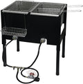 Barton Double Deep Fryer Outdoor High Pressure Free Standing Dual Burner Propane