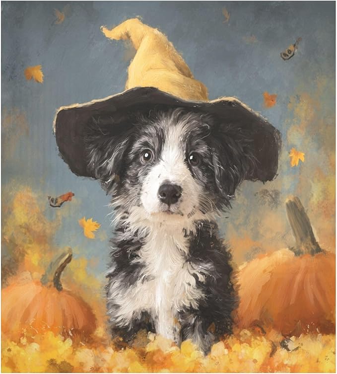 Halloween Dog Pumpkin Orange Dishwasher Magnet Cover Front Door Magnetic Dishwasher Cover Decorative Refrigerator Magnet Covers Fridge Panel Decal for Kitchen Home Decor, 23" x 26"