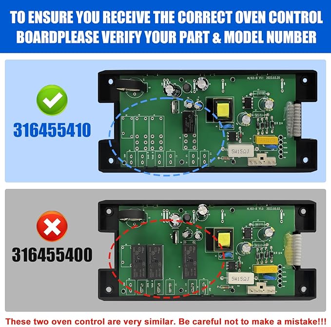 316455410 Range Oven Control Board for Electrolux Kenmore, Gas Range 7 Button Control Board Clock 5304518661