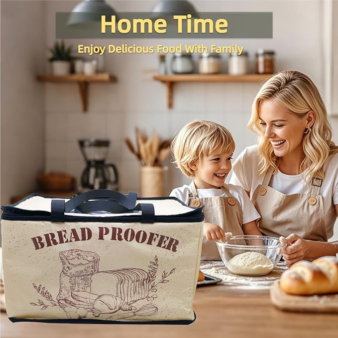 Dough Proofing Box, Portable Dough Proofing with NTC Sensor Temperature and Timer Controller,Auto Shutdown Timer, Foldable Zippered Bread Proofing basket, Yogurt and Rice Wine Fermentation Box.