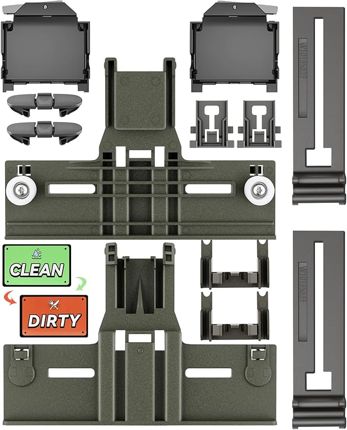 Upgraded W10350376 W10350374 Dishwasher Top Rack Parts and W10320664/5 Housing Compatible With Kenmore Dishwasher Parts,W10712394 W10195840 Kitchenaid Whirlpool Kenmore Elite Dishwasher Parts,13 Pack