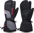SAVIOR HEAT Heated Ski Mittens 3-Finger Gloves Electric Rechargeable Battery Mitts for Men Women Kids Winter Snowboard Motorcycle Skating Camping Hunting