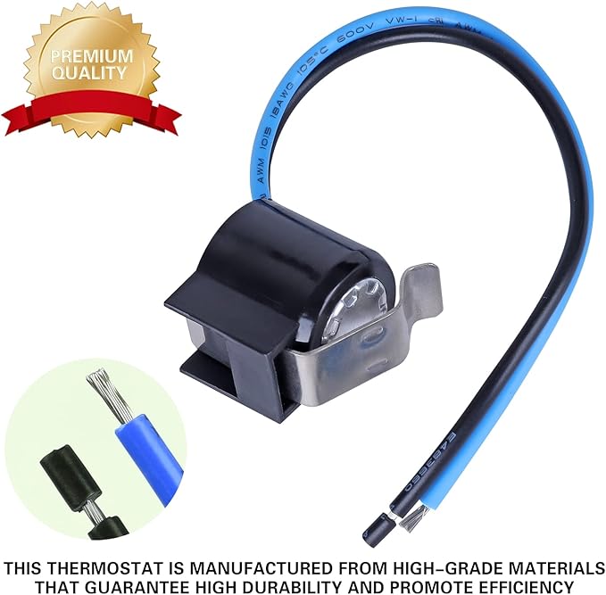 5303918214 Refrigerator Defrost Thermostat, 2set/pack Equal quality, Exact use for Frigidaire，Electrolux，Kenmore (Perfect replacement AP2150145 PS469522 AH469522 EA469522, 75303918214, 892545)