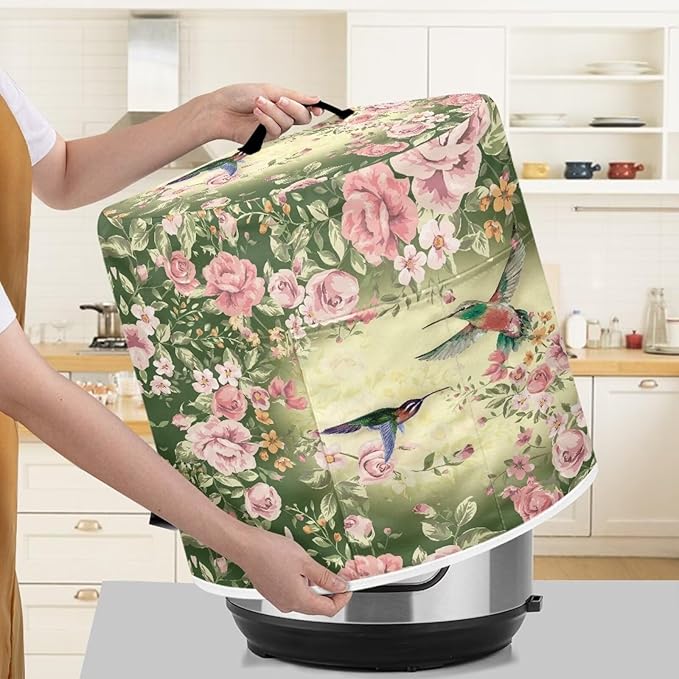 TODIYADDU Flying Hummingbird Pressure Cooker Cover for 3 Quart Instant Pots Insulated Kitchen Appliance Dust Cover for Round Pressure Cooker Practical Instant Pots Air Fryer Accessories