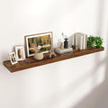 Floating Shelves for Wall 55"W x 10"D x 1.5"H, Engineered Wood Wall Shelves with Invisible Brackets for Living Room Bedroom Bathroom Office Kitchen Decor and Storage, Rustic Brown Finish, Set of 1