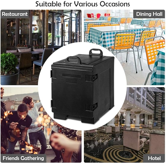 COSTWAY Catering Food Warmers, Hot Boxes Catering for 5 Full-Size Pan, 81 Quart Capacity, Stackable Design, Handles, Portable Insulated Food Carrier for Family Gathering, Canteen, Restaurant