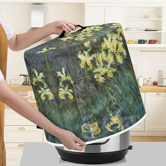 Starry Night Oil Painting Printed Pressure Cooker Cover Round Dust Cover Funny Designs Air Fryer Cover Kitchen Appliance