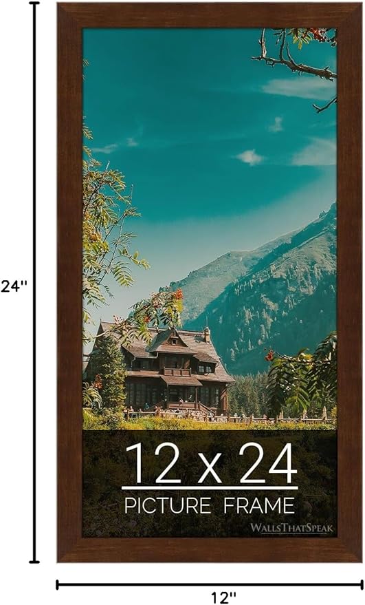 wallsthatspeak 12x24 Mocha Walnut Picture Frame for Puzzles Posters Photos or Artwork