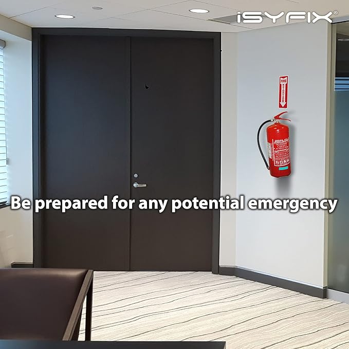 iSYFIX Fire Extinguisher Reflective Sticker Sign – 3 Pack 4x12 – Premium Self-Adhesive Vinyl, Laminated for Ultimate UV, Weather, Scratch, Water and Fade Resistance, Indoor and Outdoor