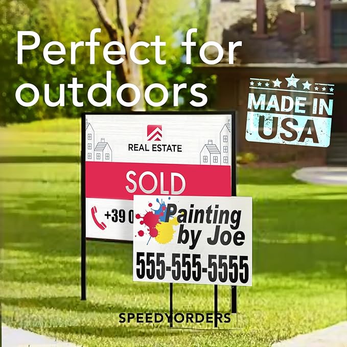 Custom Metal & Aluminum Outdoor Business Signs - White (Green, 18x12 In)