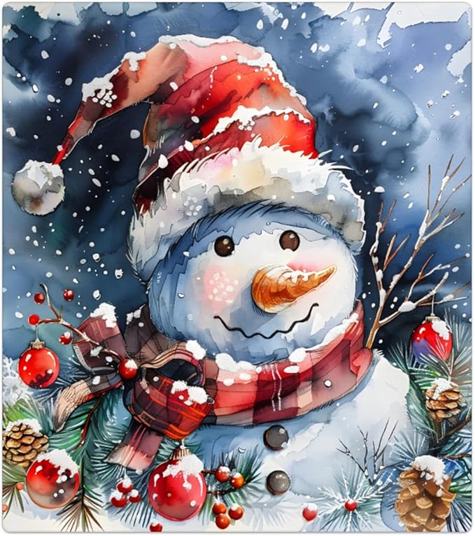 Christmas Snowman Dishwasher Magnet Cover, 23" W x 26" H Fridge Magnetic Stickers Reuseable Magnet Panel Decal Cover for Washing Machine Fridge Microwave Cabinet Kitchen Christmas Decoration