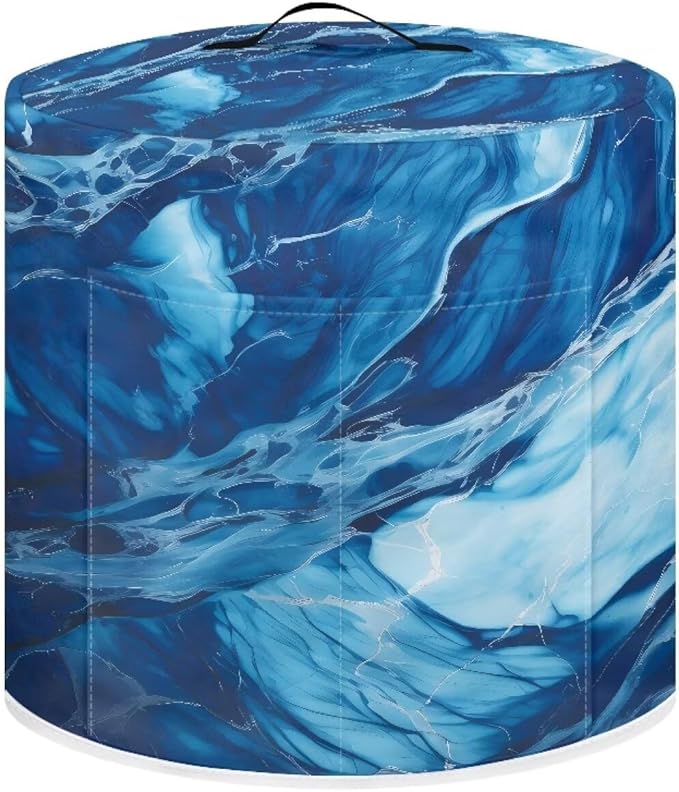 Small Appliance Covers, Dust Cover for 6 Quart Air Fryer & Pressure Cooker Kitchen Appliance Accessories, Pressure Cooker Air Fryer Rice Cooker Dust Cover, Marble Blue
