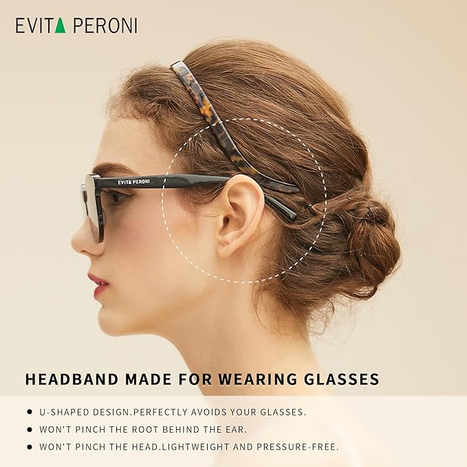 EVITA PERONI Hair Band, Wine Red, Comfortable Headbands for Women, Fashion Thin Headbands Non Slip, Designed for Eyewear No Pressure, No Headache, Hair-Wear Accessories for Glasses, Ideal Gift for Her