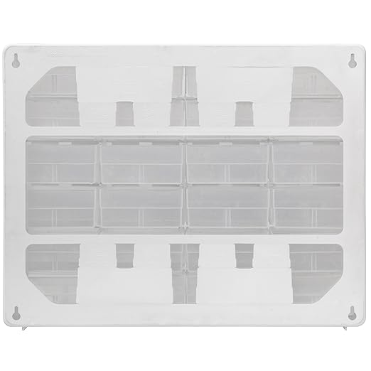Akro-Mils 24-Drawer Plastic Drawer Storage Cabinet for Garage Organization, Bead Organizer, Building Bricks Storage, Teacher Toolbox, Makeup Organizer, 20-Inch W x 6-Inch D x 16-Inch H, 10124 White