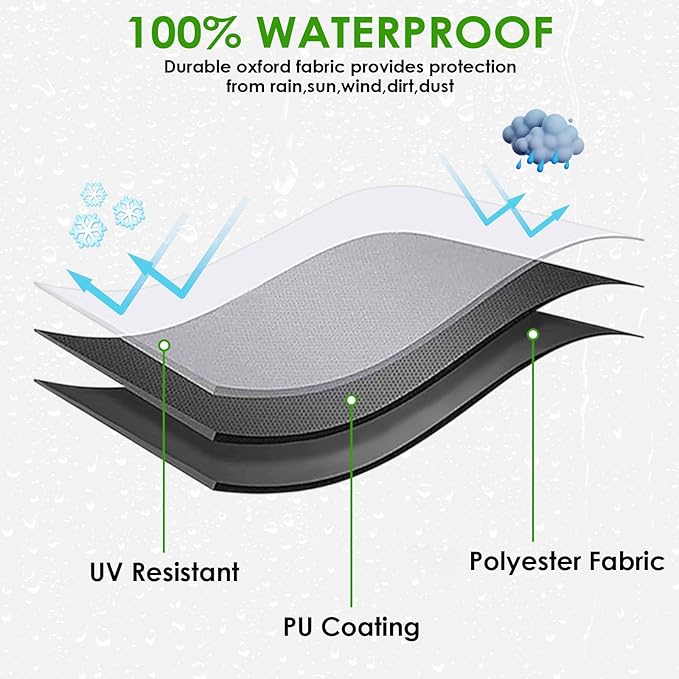 Outdoor Prep Table Cover for Nuuk Deluxe Outdoor Rolling Prep Station,Waterproof 44 inch Outdoor Prep Cart Cover - 44"L x 20"W X 34"H