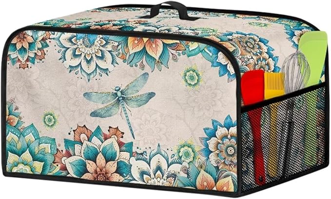 Mandala Crock Pot Cover Compatible with 6, 7 or 8 Quart Slow Cooker Dragonfly Slow Cooker Cover with Handle and Pocket Covers Appliances Decorations Kitchen Utensils