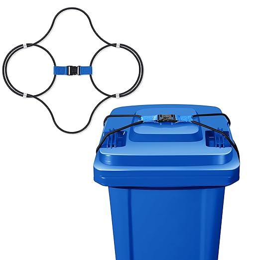 Trash Can Locks for Animals - 1PCS Garbage Can Lid Locks with Heavy Duty Bungee for Raccoons proof,Bears proof and Wind-Resistant for 40-50 Gallon Cans