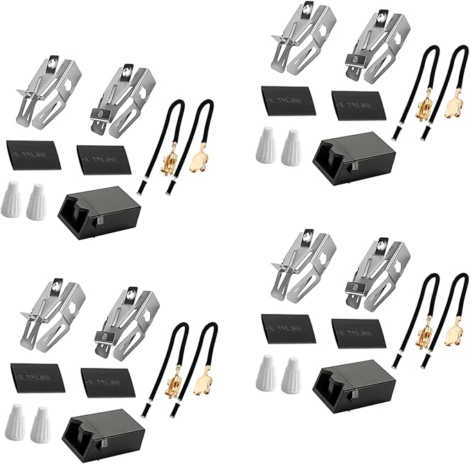 4 Pack 330031 Range Burner Receptacle Kit ERR117 Surface Element Plug-in Block Kit Fit for Whirl-Pool Ken-More Frigi-daire Stove, Replaces WB17X210 5303935058 814399 WB17X210 by Fetechmate