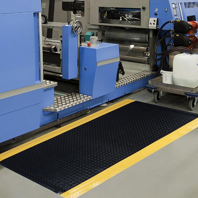 Anti Fatigue Mats Industrial 3' x 6' 15/16" Thick Thick Ergonomic Standing Mat Commercial Kitchen Mat Heavy Duty Diamond Plate Cushioned Shop Floor Mats Helps Relieve Back and Leg Soreness