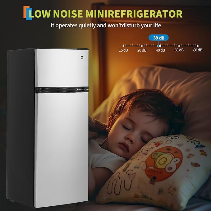 PioneerWorks 7.5 Cu.Ft Refrigerator with Freezer, 2 Door Fridge, 7 Settings Temperature Adjustable, Large Capacity, Food Storage or Cooling drinks,for Apartment,Bedroom,Dorm and Office