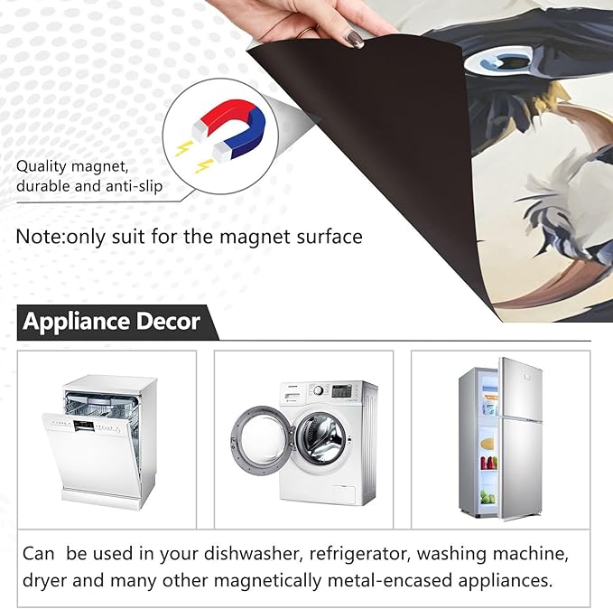 Three Funny Cows Dishwasher Magnet Cover Front Dishwasher Cover Magnetic Home Cabinet Decals Appliances Stickers Refrigerator Decor, 23x26in