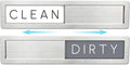 Stainless Steel Dishwasher Magnet Clean Dirty Sign - Premium Magnetic Sign That Says Clean/Dirty - Optional Adhesive for Non-Metal Surface Dish Washers - Modern Rustic Minimalistic Style