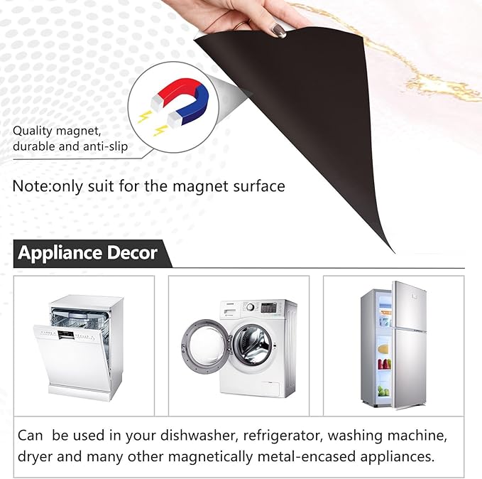 White Grey Gold Marble Dishwasher Magnet Cover Sticker Magnetic Refrigerator Panel Front Door Fridge Microwave Decal Decorative Vinyl