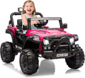 12V Kids Ride on Car, Electric Ride on Truck w/Parent Remote, Spring Suspension, Bluetooth Music, LED Light, 4.1Mph Max Speed, 3 Speeds, Battery Powered Vehicles for Kids Toddler Age 3-8, Rose
