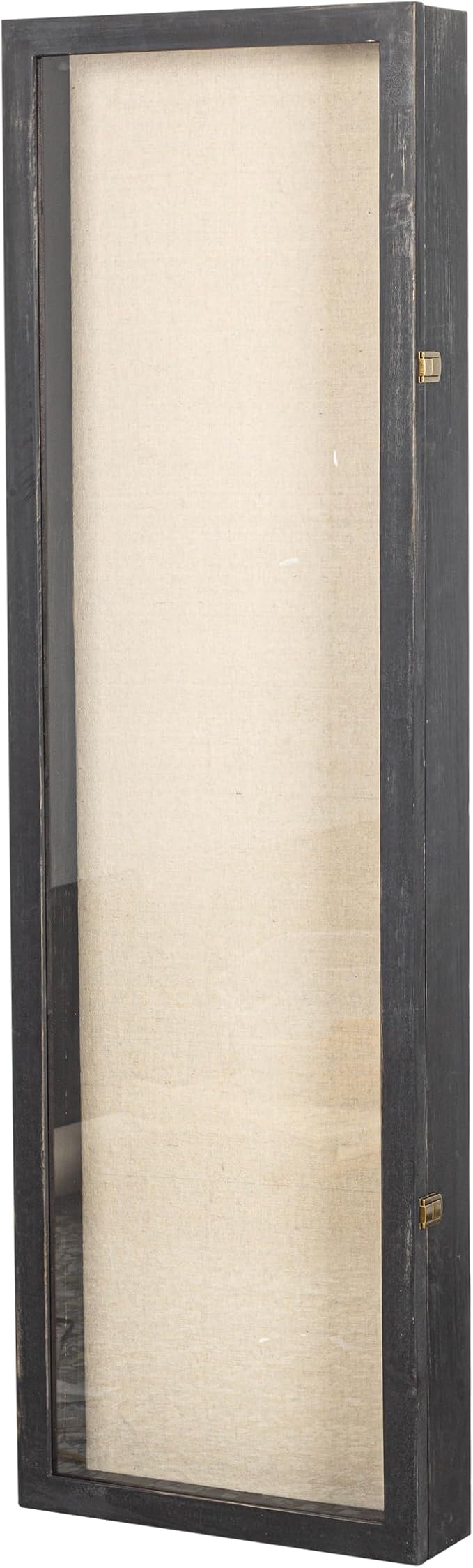 Freezing point Shadow Box Frame 14x47 Flower Shadow Box Pin Display Case Cabinet Picture Frame with Linen Back Memorabilia Awards Medals Badge Bouquet Wedding Memory Box for Keepsakes Long Black
