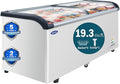 Commercial Ice cream Display Freezer: 19.3 Cu.FT Chest Freezer with Curved Glass Top, -9.4℉ to 5℉, LED Light, Large Capacity for Convenience Store, Supermarket, Restaurant