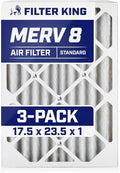 Filter King 17.5x23.5x1 Air Filter | 3-PACK | MERV 8 HVAC Pleated A/C Furnace Filters | MADE IN USA | Actual Size: 17.1 x 23.1 x .75"