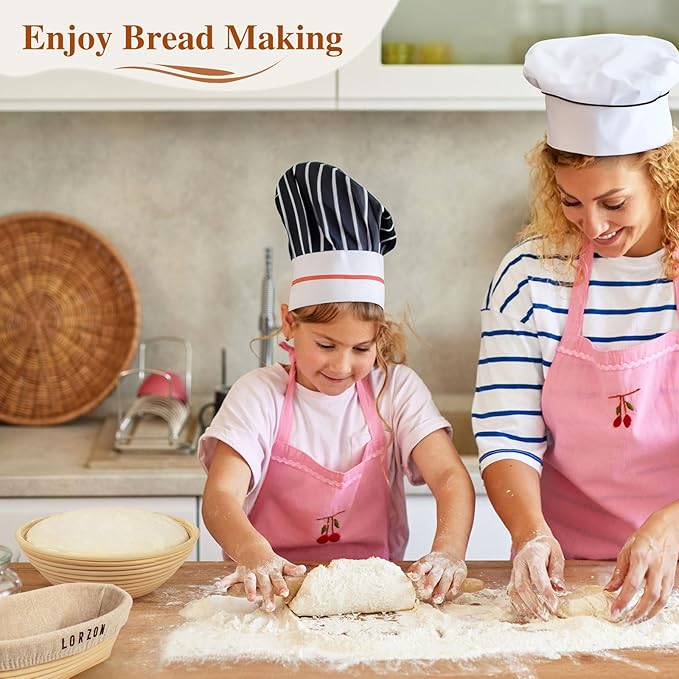 Banneton Bread Proofing Baskets Set of 2, 10" Round & 11" Oval Sourdough Proofing Baskets with Sourdough Bread Baking Supplies, Bread Making Kit