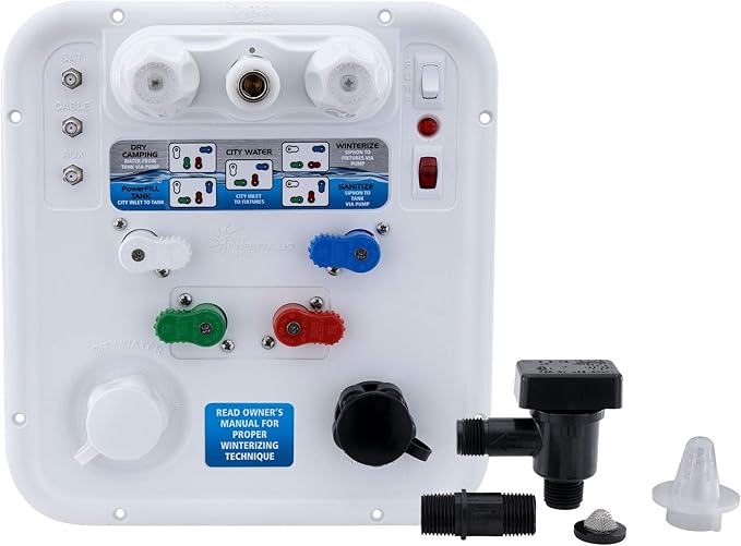 RecPro RV Water Management Panel | Nautilus P4 | 8-Function City-Water Fill (Yes, Include Install Kit) | Made in USA