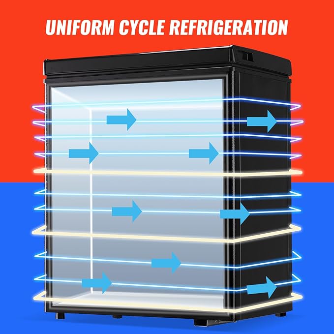 Mini Chest Freezer Top Open Door Small Freezer Deep Freezer with Removable Storage Basket for Home Kitchen Garage Black