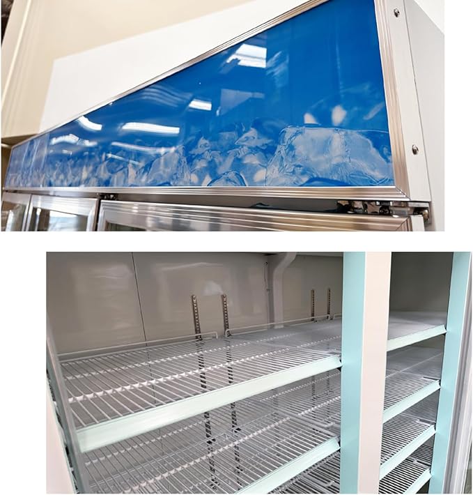 cooler depot Commercial Freezer Glass 3 door Coated Steel Frame&Exterior, Aluminium Interior, Upright Reach in 80" Width NSF 12 Shelves Display Merchandiser 52 cuft, -10°F~ 0°F SD1.9L3BM