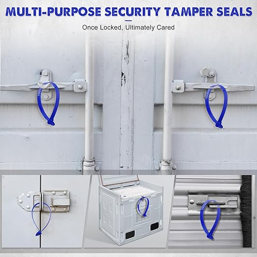 Roowest 1000 Pcs Plastic Truck Trailer Door Seals, Tamper Evident Security Tags, Numbered Safety Disposable Locks for Container Logistics Transport Package Shipping(Blue)