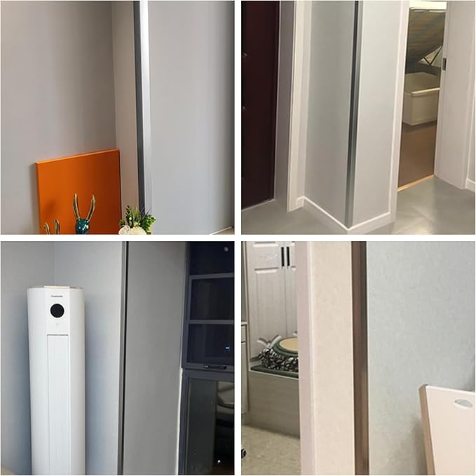 10pcs 48"L*0.98"W Aluminum Self-Adhesive Wall Corner Protectors, Wall Furniture Bumper, Safety Baby Proofing Corner Cushion Table Edge，Wide Coverage and Easy to Install - Black