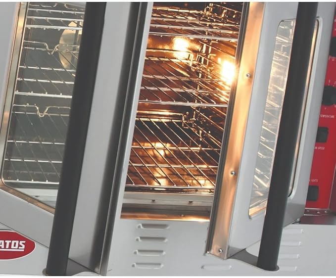 Kratos Commercial Electric Convection Oven, Full Size Double Stack Mobile Stainless Steel Electric Oven for Restaurants, 3 Phase, 240V (29Y-063)