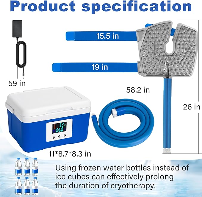 Ice Machine for Knee After Surgery, Timer Looped Knee Ice Machine with Digital Panel, 9 Quarts Cold Therapy Machine for Knee Replacement Home Cryotherapy System for Surgery Recovery