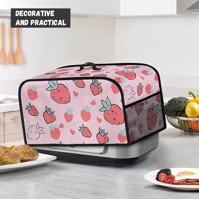 Strawberry Crock Pot 6-8 Quart Slow Cooker Cover Dust Cover Grass Slow Cooker Bag Slow Cooker Cover Compatible with 6-8 qt Slow Cooker Slow Cooker Cover Decor